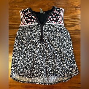 Anthropologie One September Embroidered Floral Top